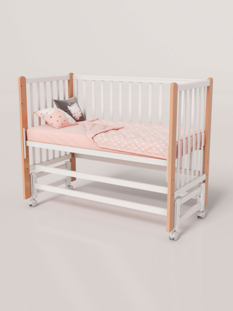 OLANT кровать с маятником Блисс (Bliss) белый/бук - фото  6