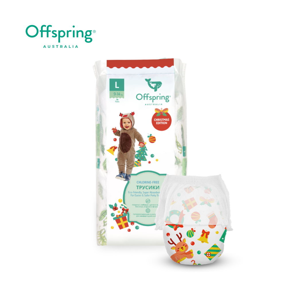 Offspring трусики-подгузники L 9-14 кг 36 штук Новый год