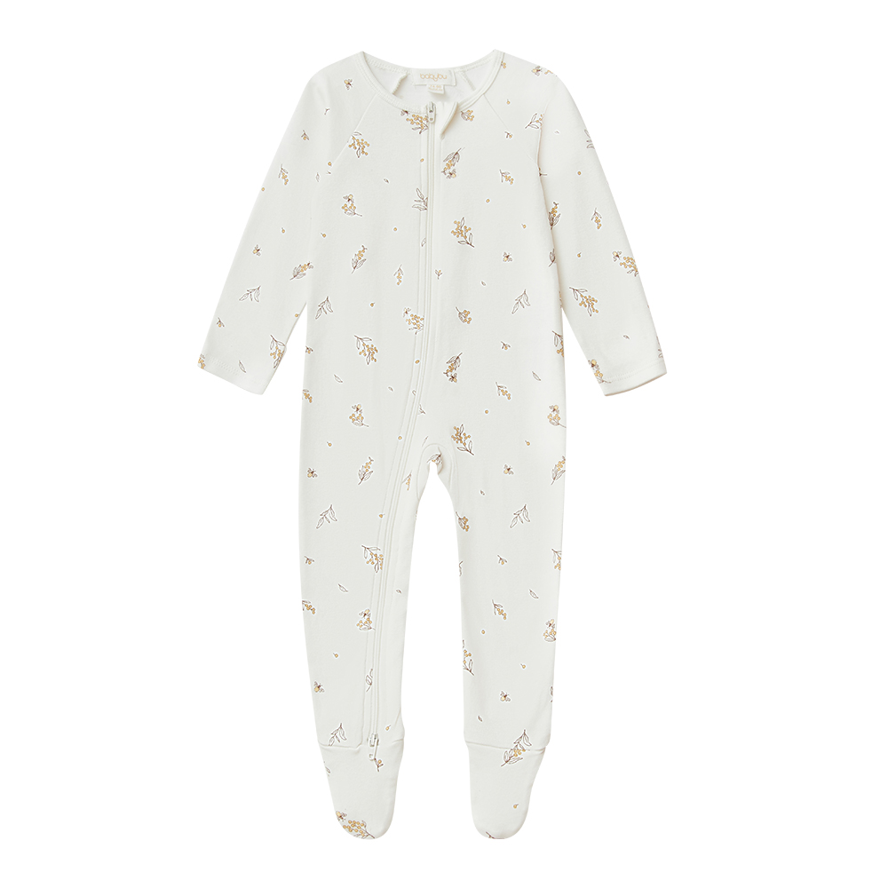 Babybu комбинезон на молнии Vanilla Wattle Bee 100% органический хлопок  - фото  1