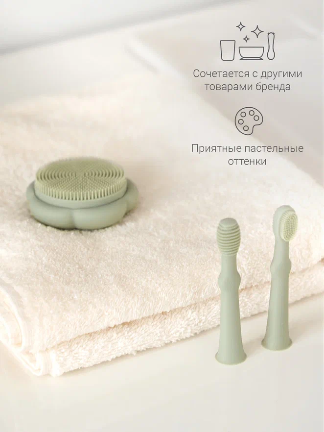 Edda зубная щётка - массажер 2 штуки силикон Шалфей - фото  9