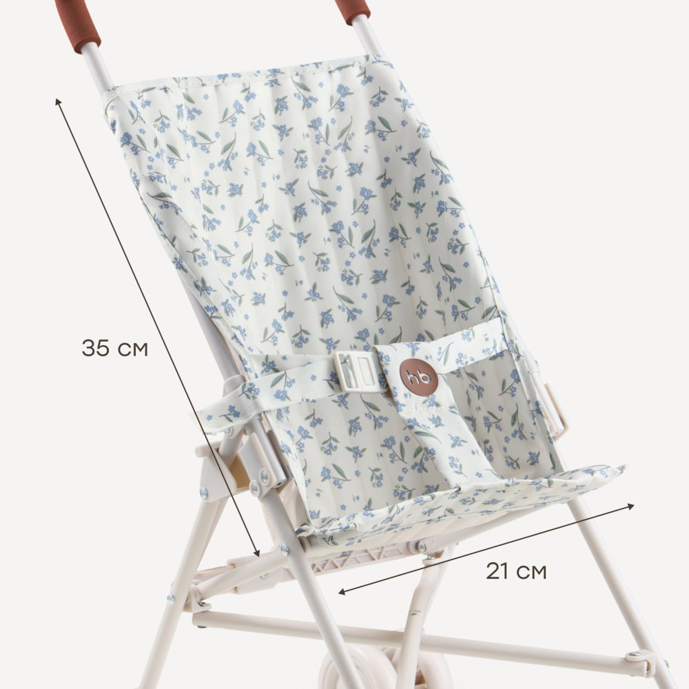 Happy Baby коляска прогулочная для кукол Твиглет (twiglet) синие цветы / blue flowers - фото  6