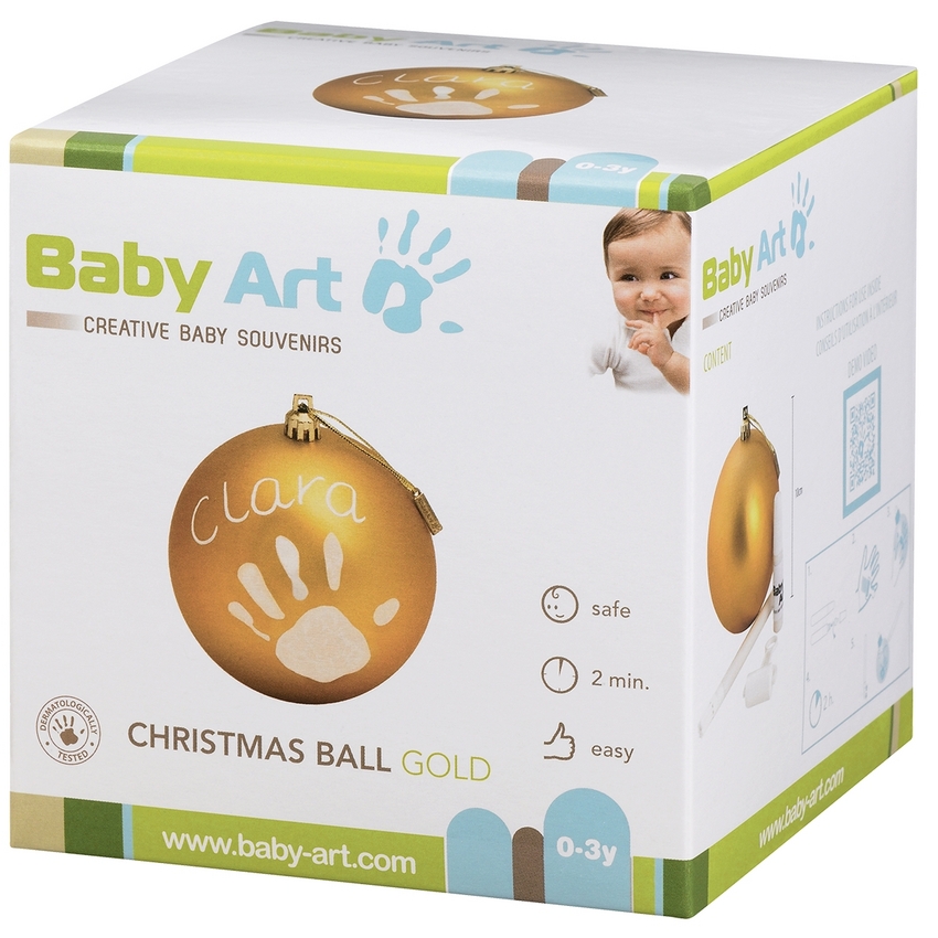 Baby Art шар новогодний с отпечатком, золотой