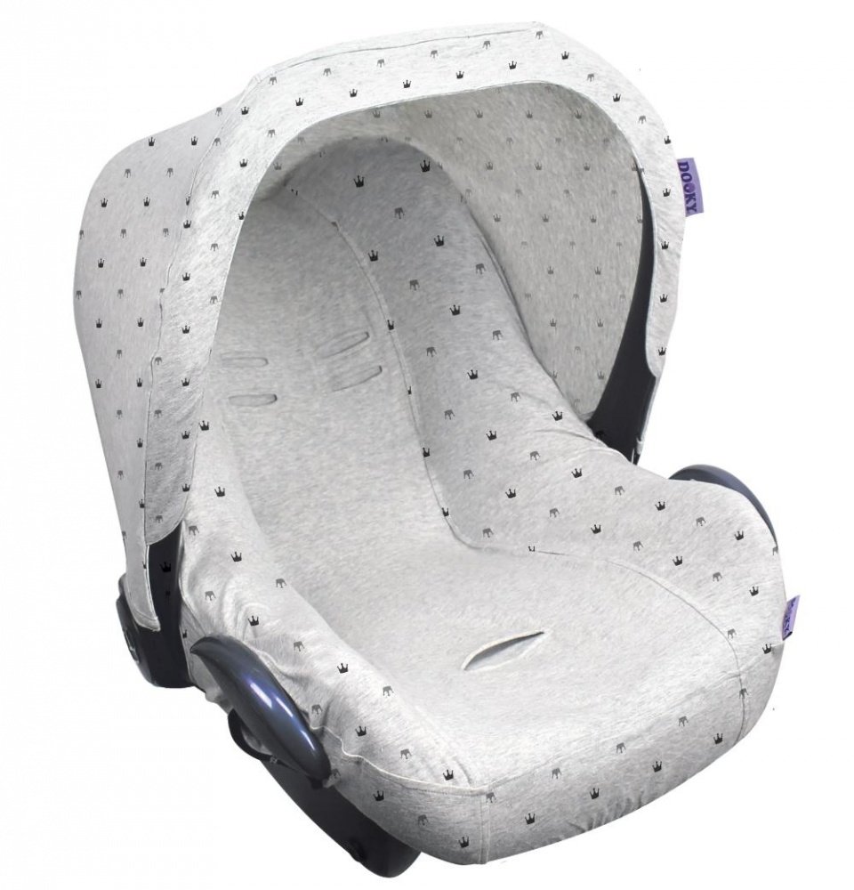 Xplorys    DOOKY Seat cover 0+ Light Grey Crowns