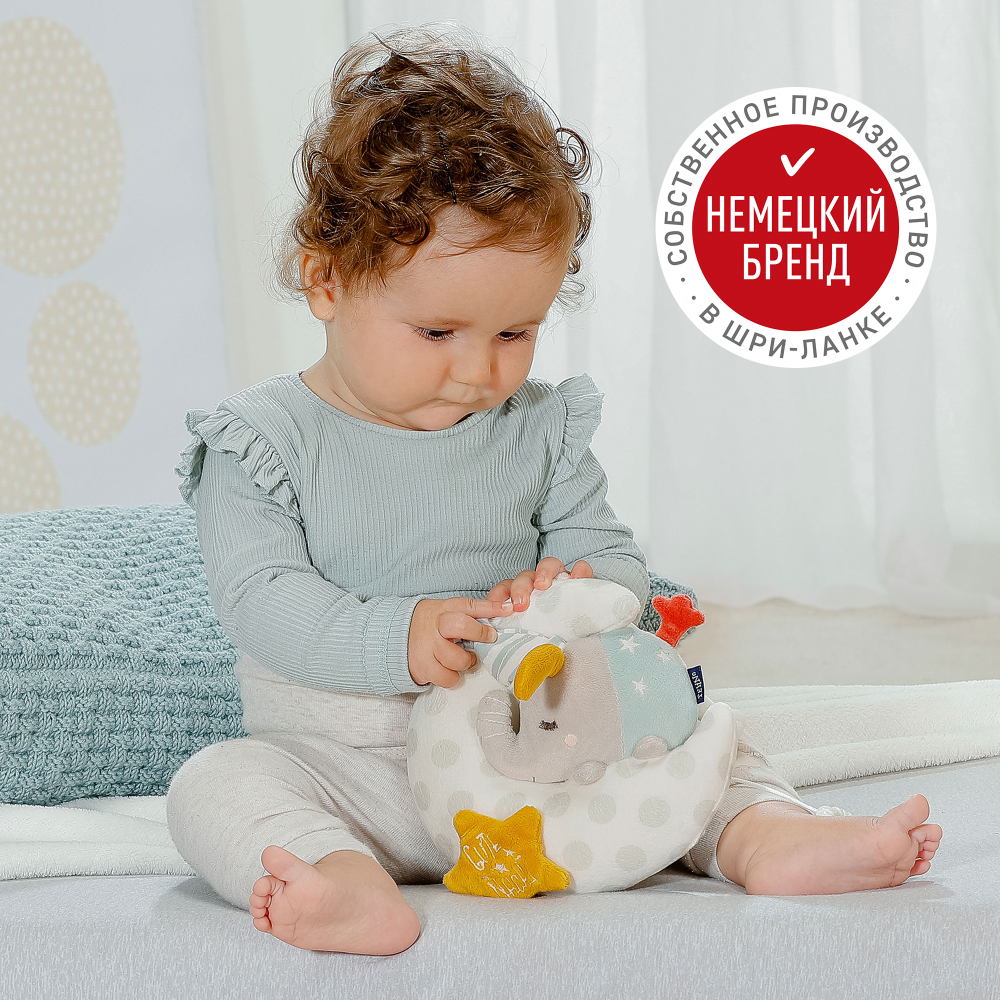 FEHN игрушка-подвеска музыкальная Слоник на луне, светящаяся в темноте - фото  4