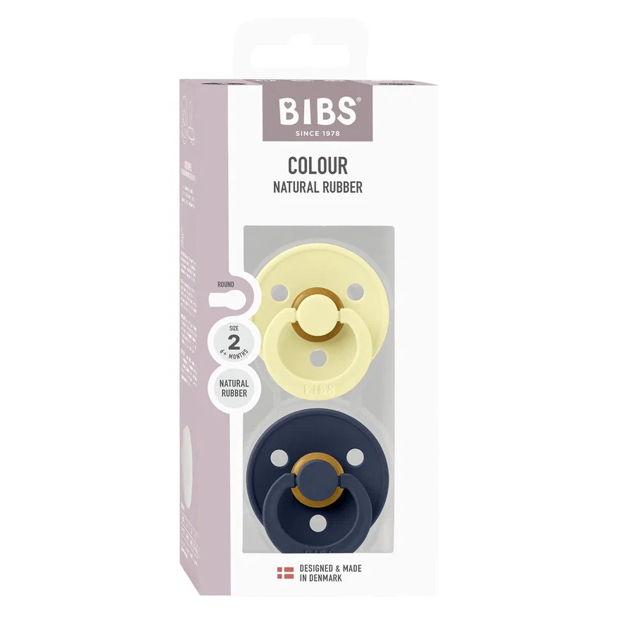 BIBS набор пустышек латексных Colour, 2 штуки Luna/Deep space