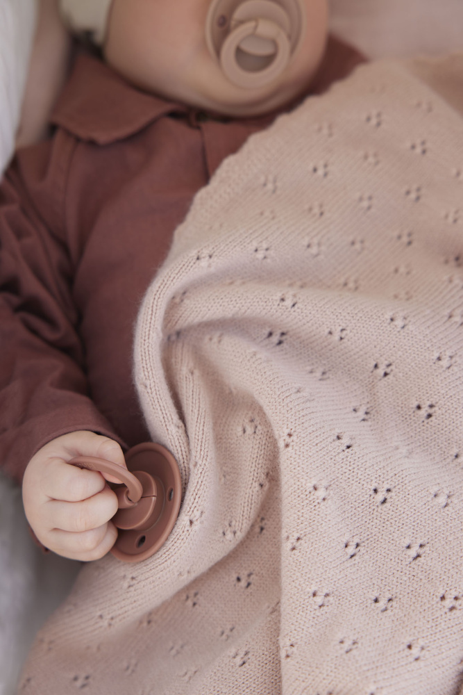 Elodie плед-одеяло из трикотажа пуантель, 75*100 см, Creamy White - фото  4
