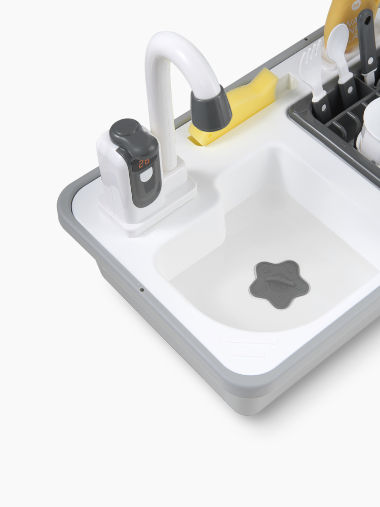 Happy Baby игрушка-раковина Wash and Play набор из 15 предметов, grey - фото  8