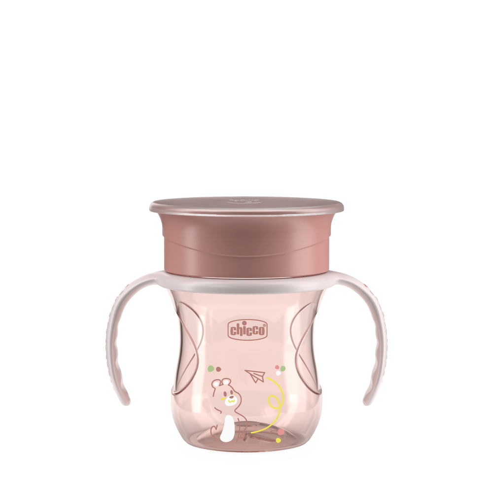 Chicco поильник 12 месяцев+ Perfect Cup 360, 200 мл розовый