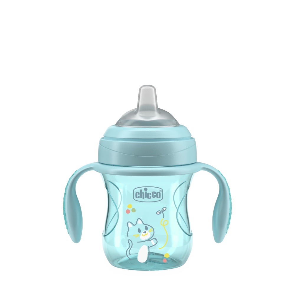 Chicco поильник 4 месяца+ Transition Cup 200 мл голубой