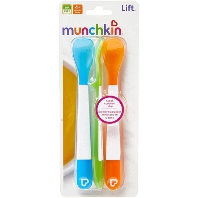 Munchkin ложка для прикорма детская, пластиковая  Lift™ 3 шт. с 4 мес.