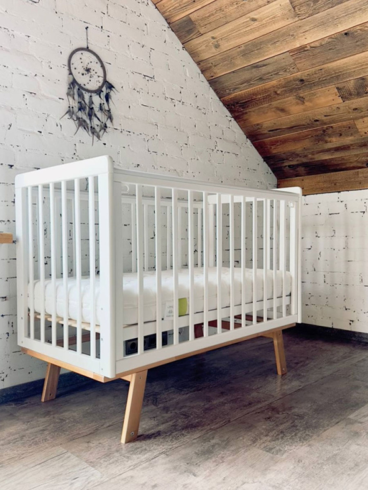 OLANT кровать Скаген ЕССО белый/бук