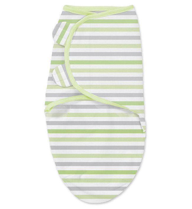 Summer Infant конверт для пеленания на липучке Swaddleme® S/M серо-зеленые полоски