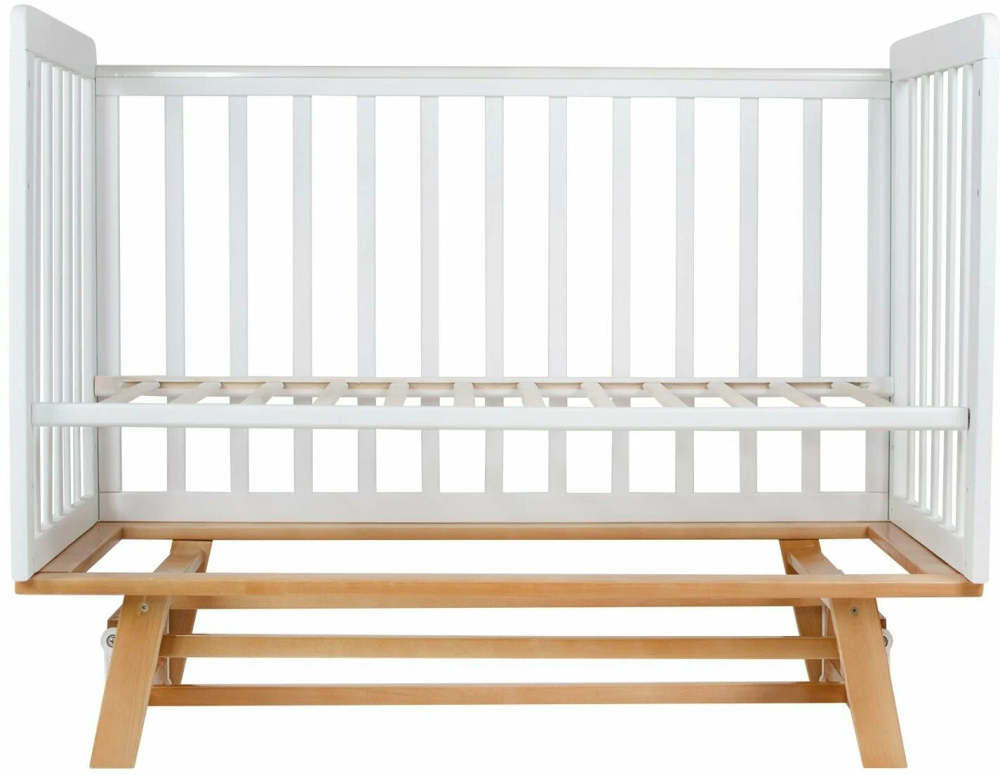 OLANT BABY кровать детская с маятником Скаген ЕССО белый/бук - фото  15