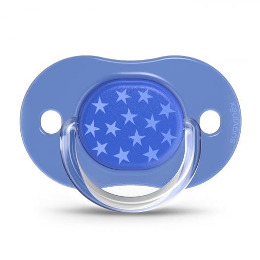 Suavinex набор пустышек 18 месяцев+ физиологическая силиконовая соска BASICS 2 штуки голубой - фото  2