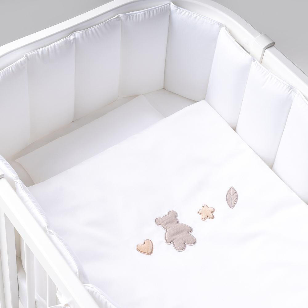 Perina защита для детской кроватки (фенс-бортик) "Sateen Collection" (белый) - фото  2