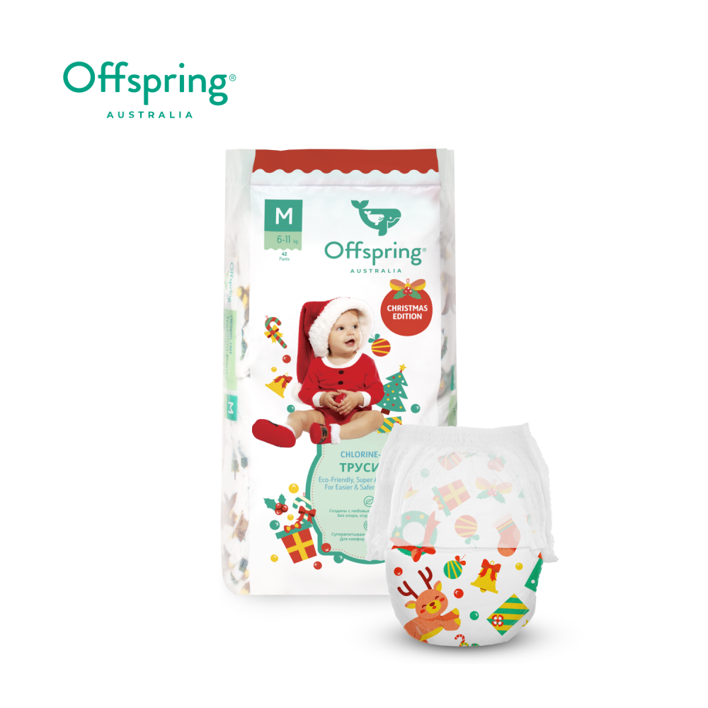 Offspring трусики-подгузники M 6-11 кг 42 штуки Новый год