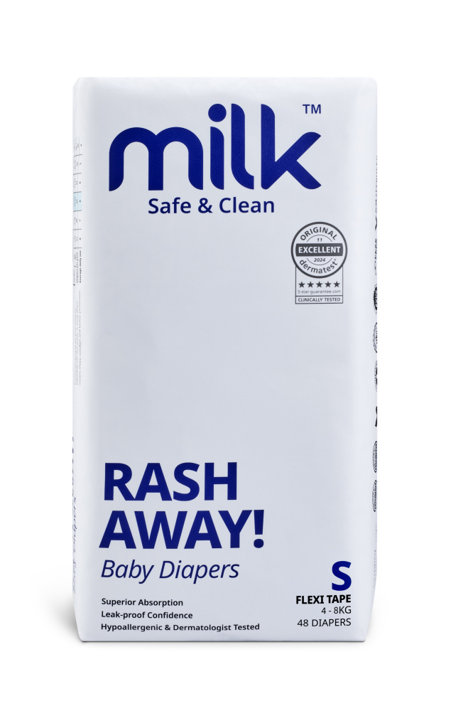 MILK подгузники Flexi Tape, размер S (4-8 кг), 48 шт.