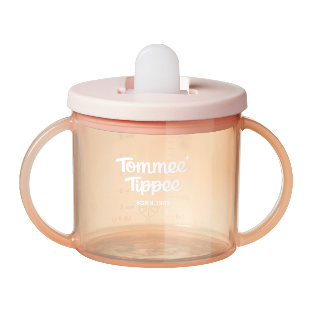 Tommee Tippee поильник, обучающая чашка с носиком и ручками, 190 мл, 4 м+, оранженвый