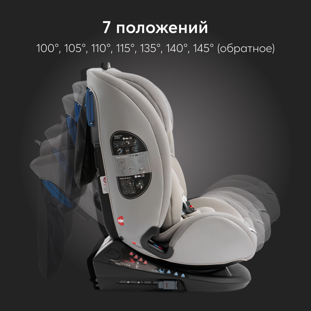 Happy Baby автокресло 0+ OREX grey (0-12 лет, до 36 кг) - фото  17