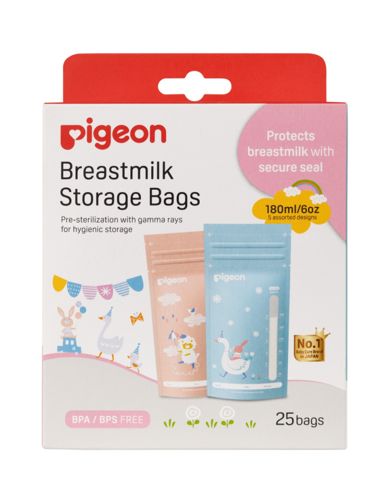 Pigeon пакеты для заморозки и хранения грудного молока 180 мл, 25 шт.