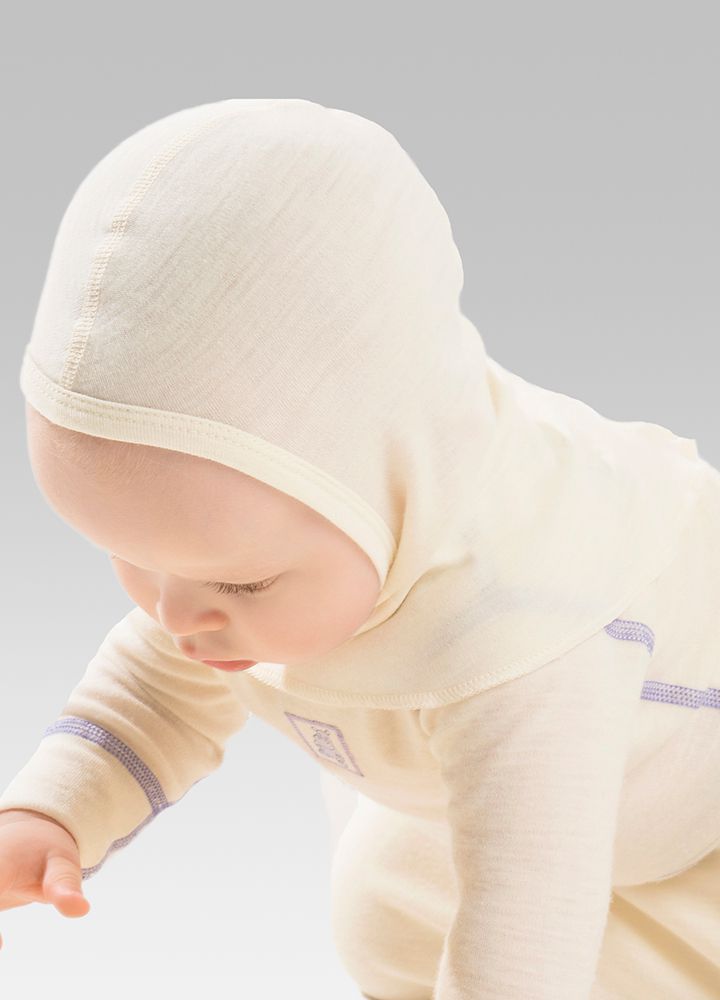 NORVEG подшлемник 100% шерсть Soft Balaklava цвет молочный  - фото  3