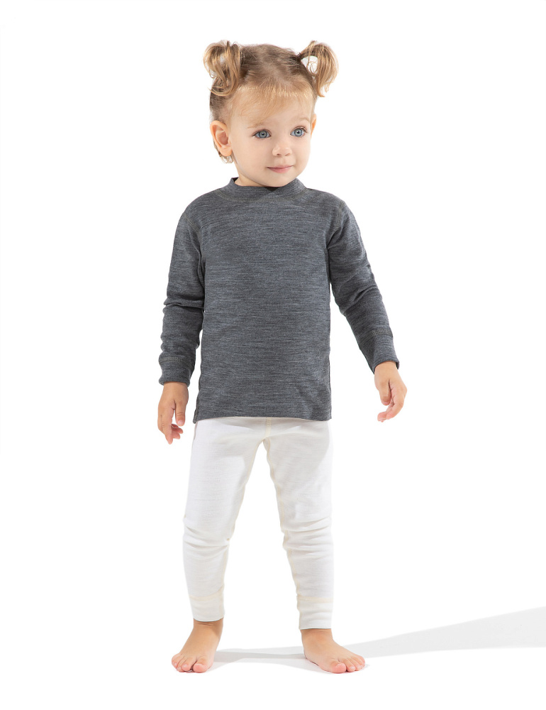NORVEG футболка 100% шерсть с длинным рукавом Soft Kids цвет серый меланж - фото  4