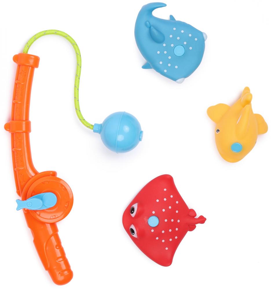Happy Baby набор игрушек для ванной FISHMAN (orange)