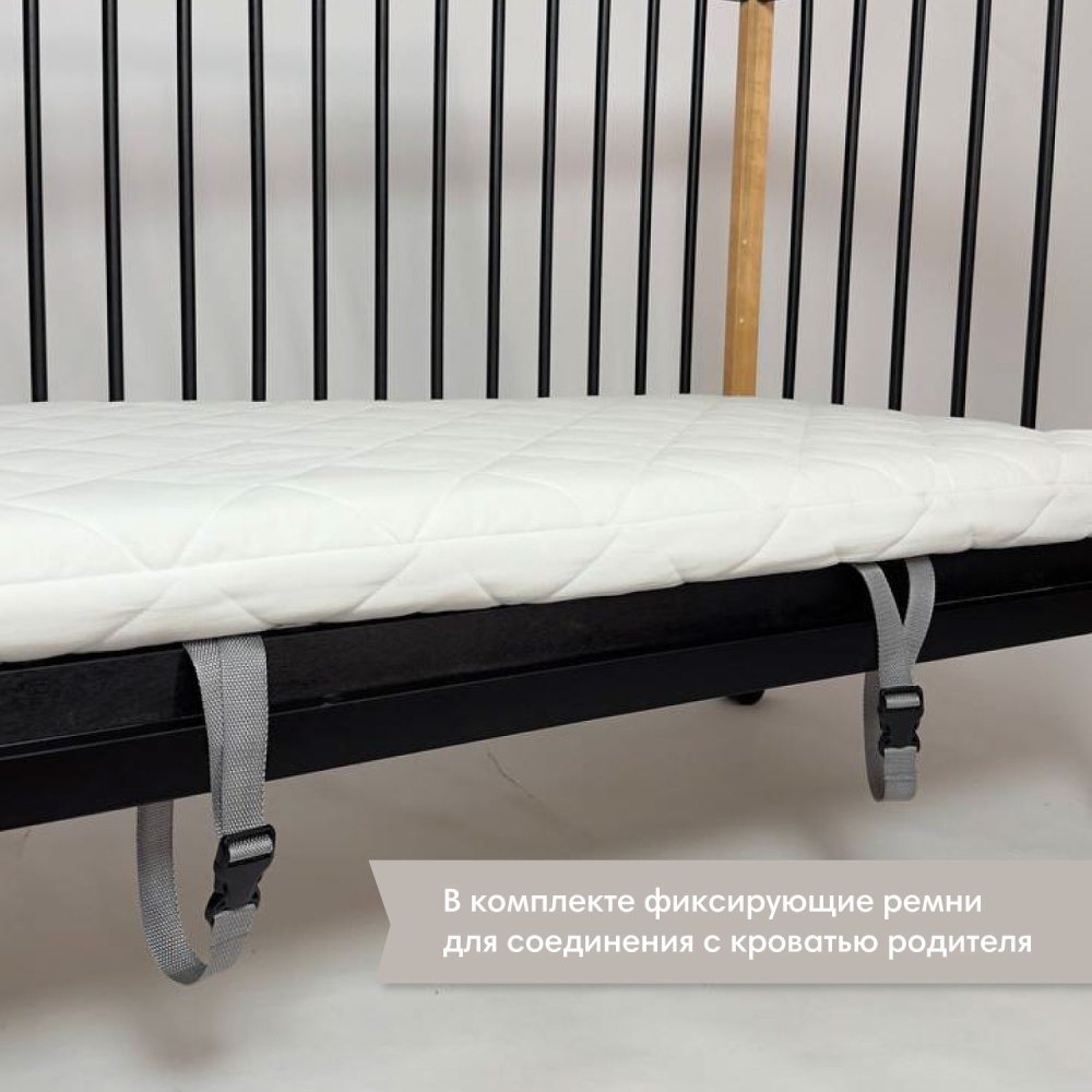 OLANT BABY кровать детская с матрасом Elvis, Black amber - фото  5