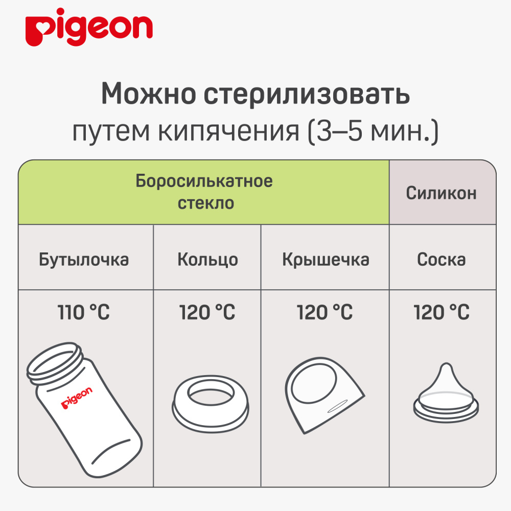 Pigeon бутылочка для кормления Перисталик Плюс с широким горлом 240 мл стекло - фото  13