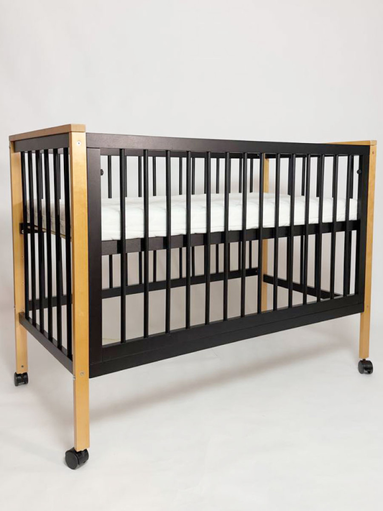 OLANT BABY кровать приставная с матрасом Elvis, Black amber - фото  11