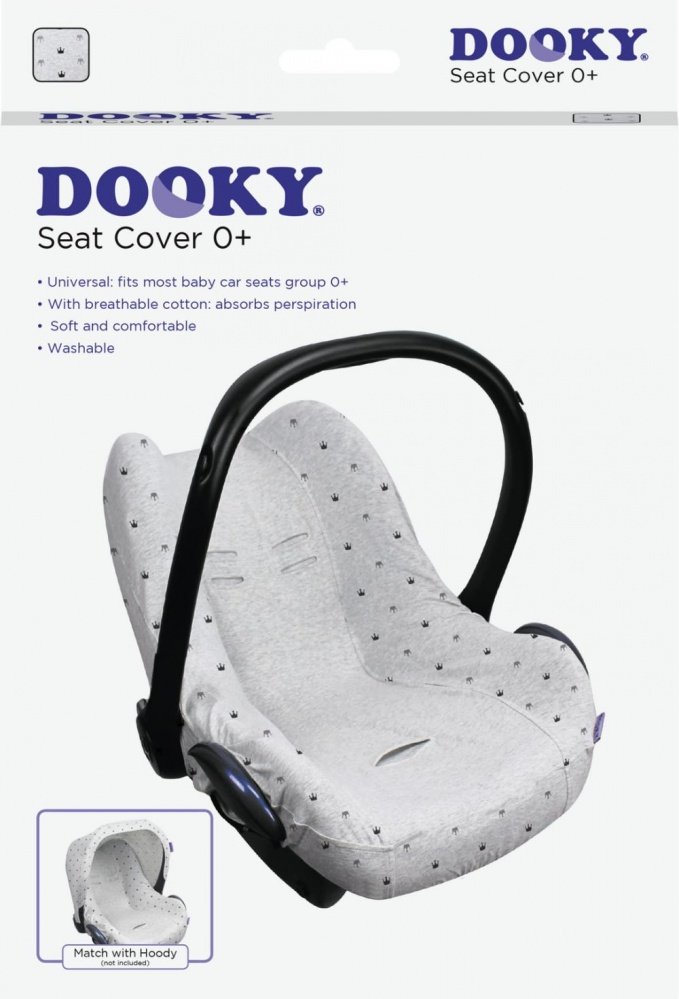 Xplorys    DOOKY Seat cover 0+ Light Grey Crowns