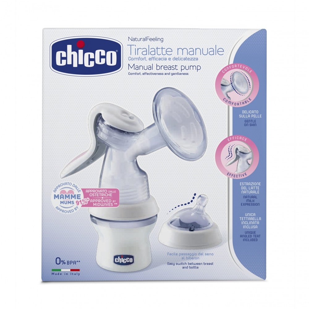 Chicco молокоотсос ручной с бутылочкой и с соской Natural Feeling - фото  12