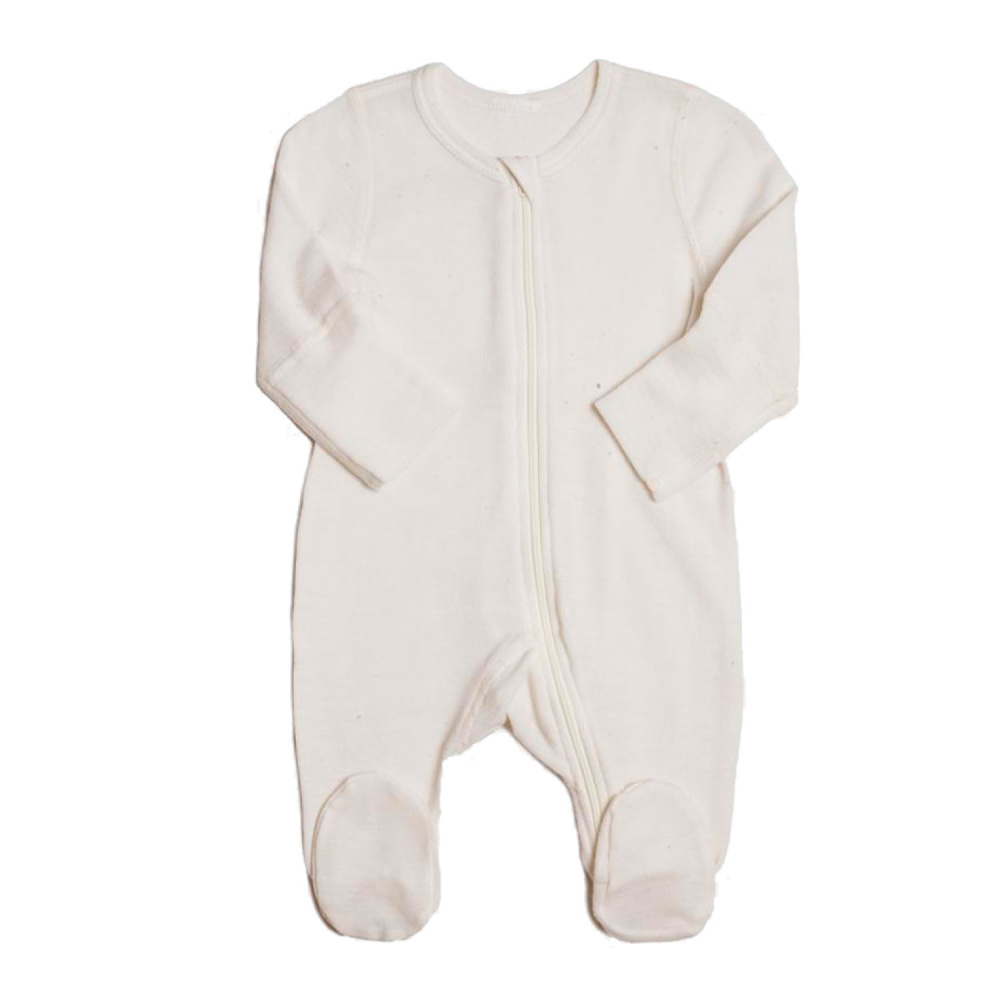 OLANT BABY комбинезон шерсть 100%, термобелье, на молнии, молочный - фото  1