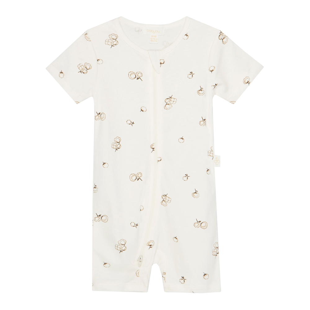 Babybu укороченный комбинезон на молнии  Vanilla Cottonbud 100% Органический хлопок - фото  1
