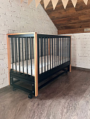 OLANT кровать приставная с маятником Элвис (Elvis) черный янтарь