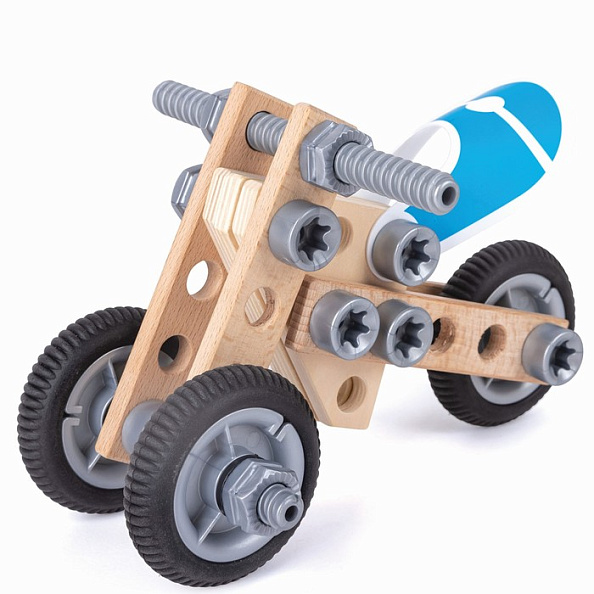 Hape игровой набор для сборки мотоцикла, серия Конструктор в чемоданчике - фото  2