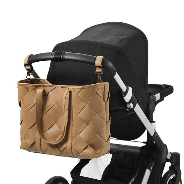 Elodie  Tote Braided Leather Caramel Brown