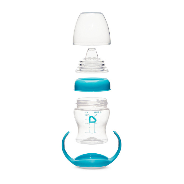 Munchkin обучающий поильник-чашка Gentle™ с ручками голубой (прозрачный) 4+ 120мл.  - фото  2