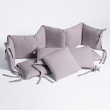 Perina защита для детской кроватки (бампер универсальный) &quot;Soft Cotton&quot; (серо-лиловый) 