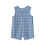 Babybu комбинезон без рукавов ATLANTIC GINGHAM 70% органический хлопок 30% лен цвет синий