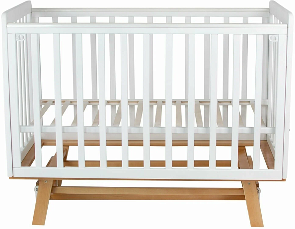 OLANT BABY кровать детская с маятником Скаген ЕССО белый/бук - фото  13
