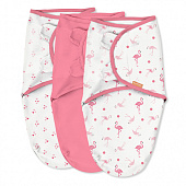 Summer Infant конверт для пеленания 3 шт. Swaddleme® размер S/M розовый/сердечки/фламинго