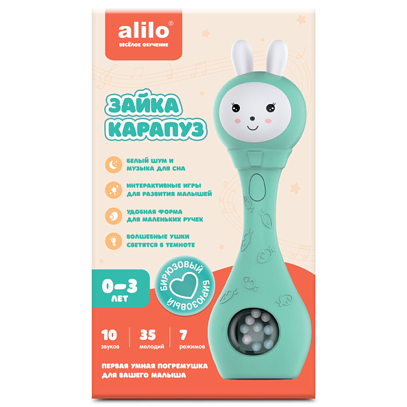 Alilo игрушка Зайка-Карапуз S1 бирюзовый - фото  5