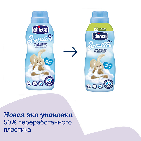 Chicco кондиционер 0+ для детского белья 750 мл Sweet Talcum Sensitive											 - фото  2