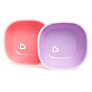 Munchkin тарелки миски детская  Splash™ набор 2шт. с 6 мес., розовая фиолетовая - фото 1