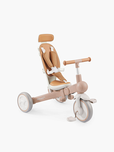 Happy Baby велосипед складной трёхколёсный Mercury Pro, beige - фото  12