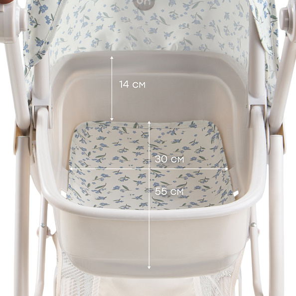 Happy Baby коляска для кукол Эшли (Ashley) синие цветы / blue flowers - фото  8