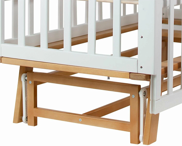 OLANT BABY кровать детская с маятником Скаген ЕССО белый/бук - фото  16