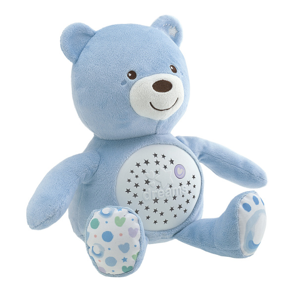 Chicco игрушка-проектор мягкая музыкальная Мишка, голубой - фото  4