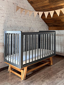 OLANT кровать с маятником Скаген ЕССО графит/бук